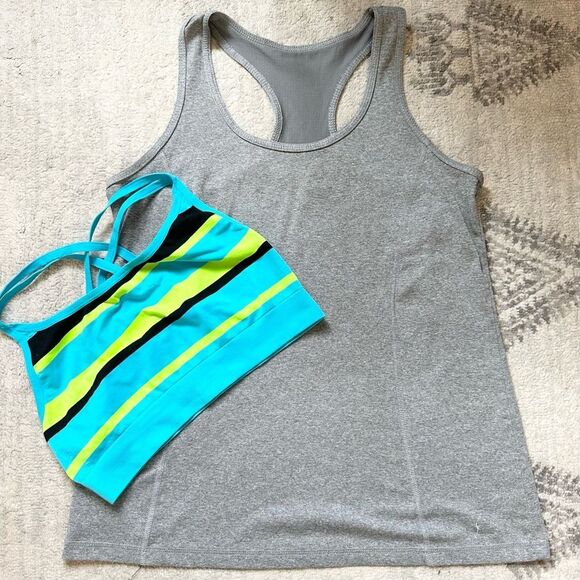Athletic bundle! Danskin tank top with sports bra both size medium - Picture 1 of 6